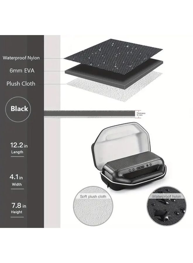 Black Protective Hard Case With Shoulder Strap For Anker Soundcore Motion Boom Speaker - Image 5