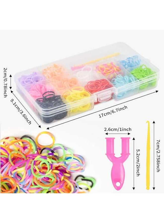 Mlife 600+ Loom Bands Set, Loops Rubber, Colourful Rubber Bands Kit for Bracelets, DIY Elastic Band Craft Box for DIY Children's Bracelets Necklace, Bracelet Making Kit for Beginners, Boys and Girls,  - Image 2