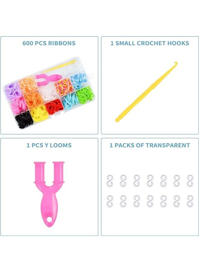 Mlife 600+ Loom Bands Set, Loops Rubber, Colourful Rubber Bands Kit for Bracelets, DIY Elastic Band Craft Box for DIY Children's Bracelets Necklace, Bracelet Making Kit for Beginners, Boys and Girls,  - Image 3