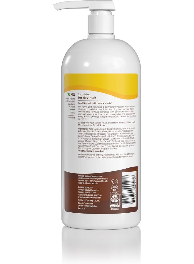 Alba Botanica More Moisture Shampoo, Coconut Milk, 32 Oz - Image 2