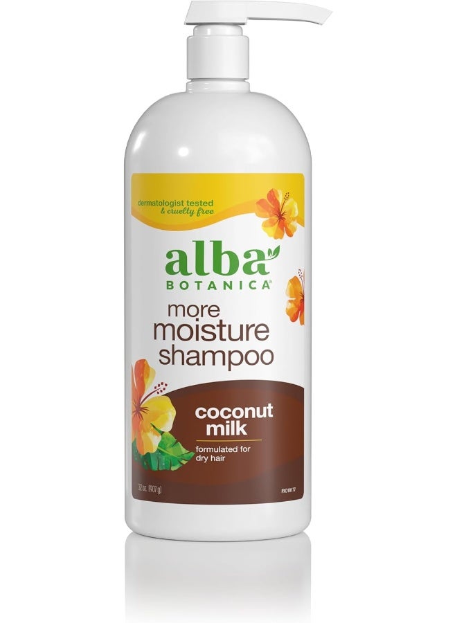 Alba Botanica More Moisture Shampoo, Coconut Milk, 32 Oz - Image 1