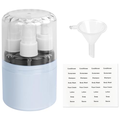 MAYCREATE® 4 in 1 Travel Bottles for Toiletries, 50ml Spray Bottle & Lotion Bottle Kit, Portable Travel Toiletry Bottles with Case, Leak-Proof Refillable Small Bottles for Travel for Shampoo Liquid - Image 1