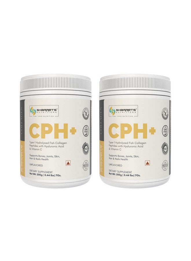 Sharrets Cph+ 200G X 2, Unflavored- Fish Collagen Powder Supplement With Hyaluronic Acid & Vitamin C - For Bones, Skin, Hair & Nails. - Image 1
