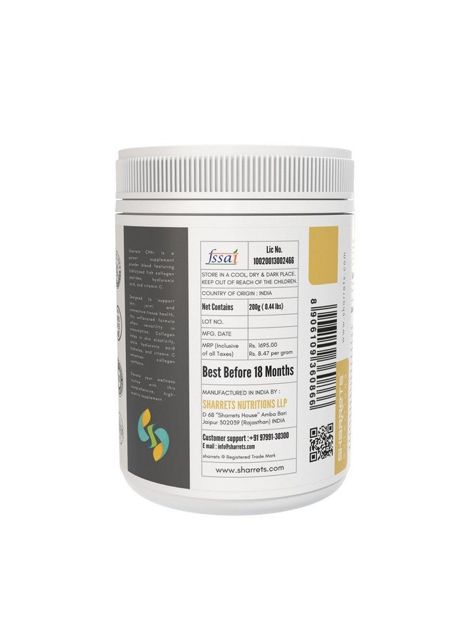 Sharrets Cph+ 200G X 2, Unflavored- Fish Collagen Powder Supplement With Hyaluronic Acid & Vitamin C - For Bones, Skin, Hair & Nails. - Image 4