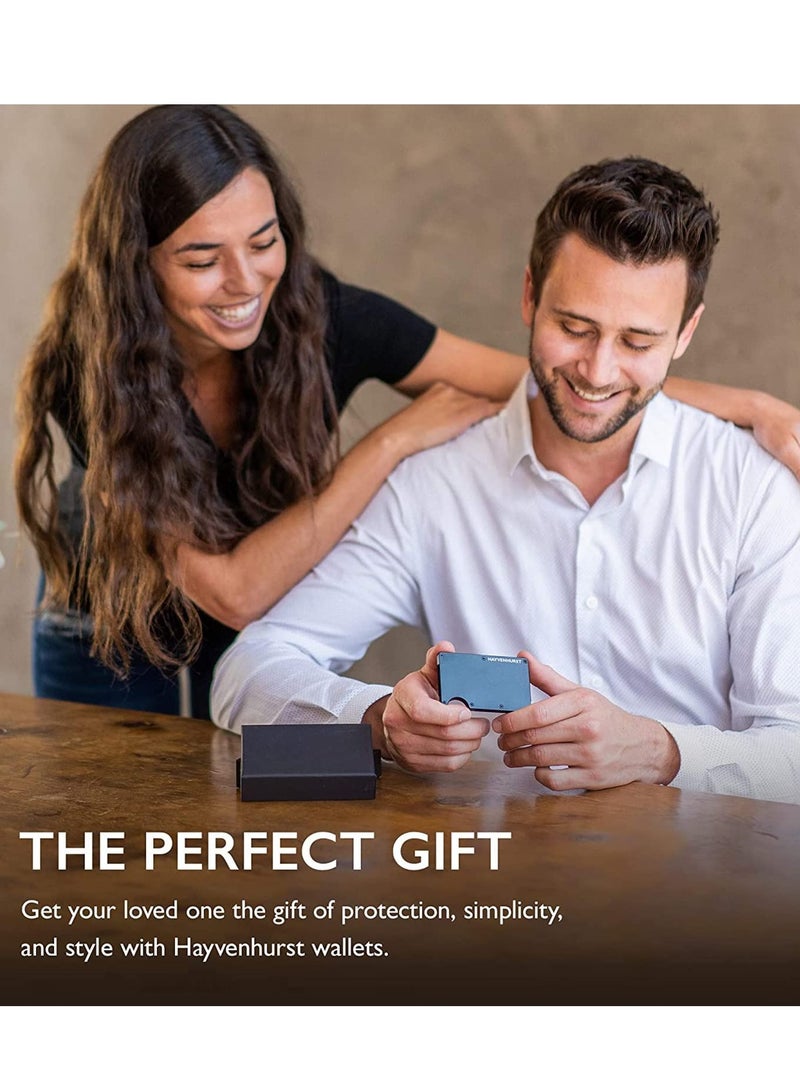 Metal Wallets Carbon Fiber Wallet for Men Slim Minimalist Front Pocket RFID Blocking with Money Clip Obsidian Cash Credit Card Holder - Image 4