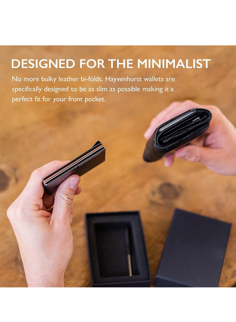 Metal Wallets Carbon Fiber Wallet for Men Slim Minimalist Front Pocket RFID Blocking with Money Clip Obsidian Cash Credit Card Holder - Image 3