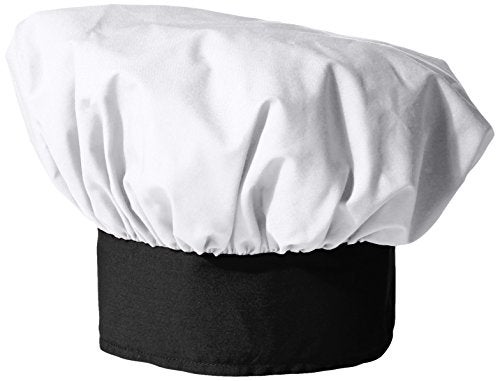 Uncommon Threads mens Unisex Poplin Chefs Hat, White/Black, One Size US - Image 1