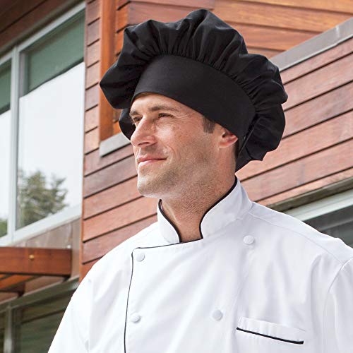 Uncommon Threads mens Unisex Poplin Chefs Hat, White/Black, One Size US - Image 4