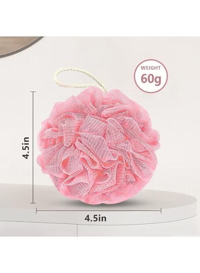 Queens Large Bath Shower Sponge Pouf Loofahs: 4 Packs 60g/Each Eco-friendly Exfoliating Mesh Brush Pouf Bath Shower Ball Sponge-Exfoliate, Cleanse, Soothe Skin - Image 4