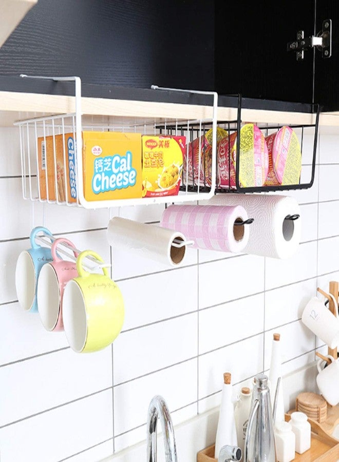 Pikify Under Shelf Hanger Basket Steel Wire Rack Storage for Kitchen & Bathroom Organizer Assorted Colour: Black (28.5 x 26 x 19.5cm) -3 Piece - Image 5