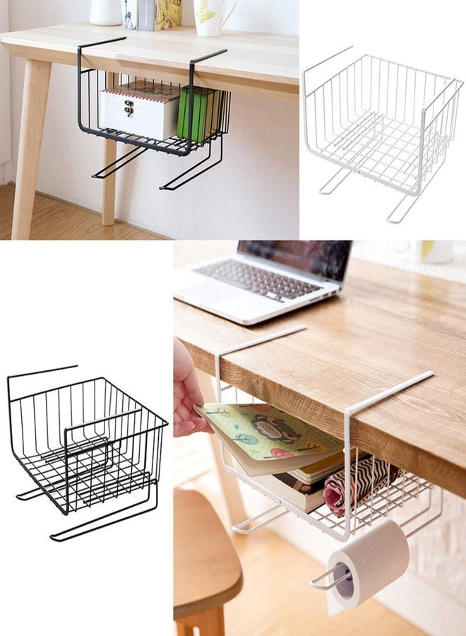 Pikify Under Shelf Hanger Basket Steel Wire Rack Storage for Kitchen & Bathroom Organizer Assorted Colour: Black (28.5 x 26 x 19.5cm) -3 Piece - Image 2