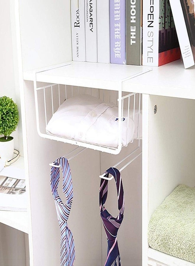 Pikify Under Shelf Hanger Basket Steel Wire Rack Storage for Kitchen & Bathroom Organizer Assorted Colour: Black (28.5 x 26 x 19.5cm) -3 Piece - Image 3