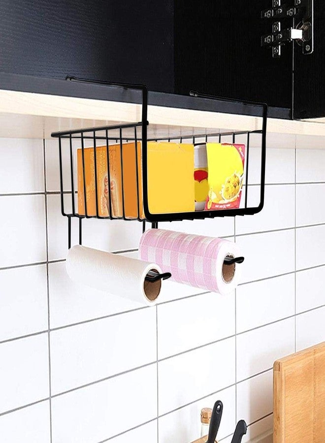 Pikify Under Shelf Hanger Basket Steel Wire Rack Storage for Kitchen & Bathroom Organizer Assorted Colour: Black (28.5 x 26 x 19.5cm) -3 Piece - Image 1