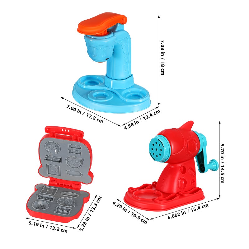 51 Pcs Dough Toy for Kids: Ice Cream Playset Noodle Maker Machine - Art Crafts Dough Tools Kit -Kitchen Play Toys for Boys Girls - Image 4