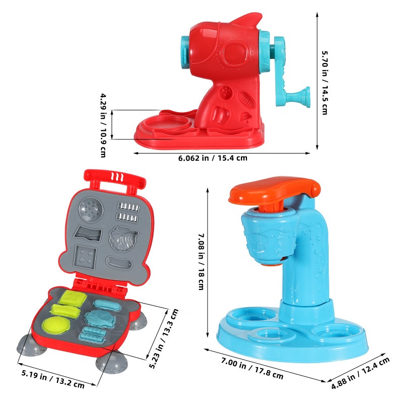 51 Pcs Dough Toy for Kids: Ice Cream Playset Noodle Maker Machine - Art Crafts Dough Tools Kit -Kitchen Play Toys for Boys Girls - Image 3