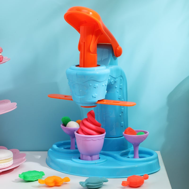 51 Pcs Dough Toy for Kids: Ice Cream Playset Noodle Maker Machine - Art Crafts Dough Tools Kit -Kitchen Play Toys for Boys Girls - Image 5