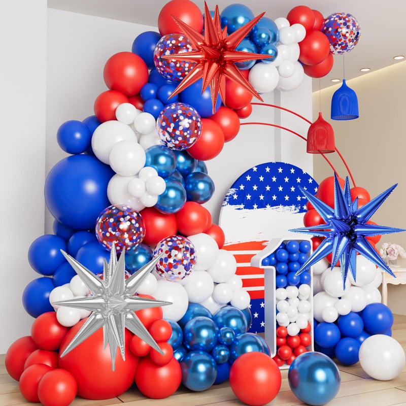 DBKL Red White Blue Balloon Garland Arch Kit for 4th of July Independence Day Veterans Memorial Day Baby Shower Birthday Party Baseball Patriotic Theme Party Red White and Blue Decorations - Image 3