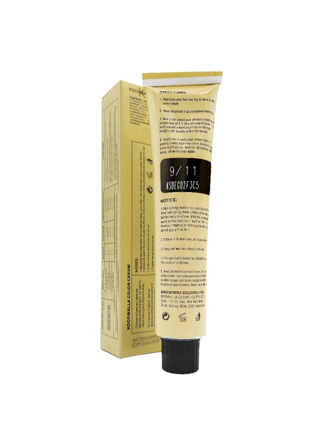 Kooswalla Hair Color - 9/11 Very Light Intense Ash Blonde - 100ml - Image 3