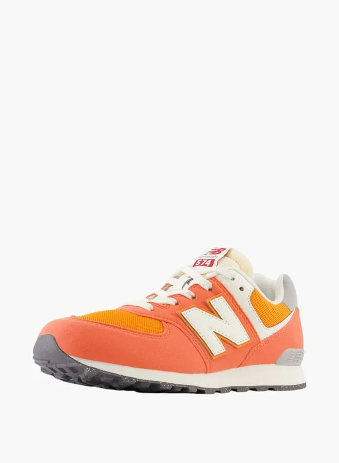 New Balance Boys' Logo Detail Sneakers with Lace-Up Closure - 574