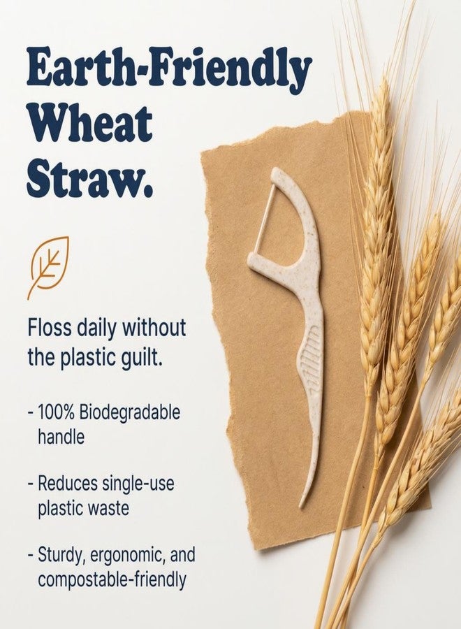 Trueocity Natural Floss Biodegradable Floss Picks 100ct – Double flossers for Adults, Individually Wrapped flossers, Double Thread, Strong, Unflavored, BPA Free, Fluoride Free, Eco Friendly - Image 3
