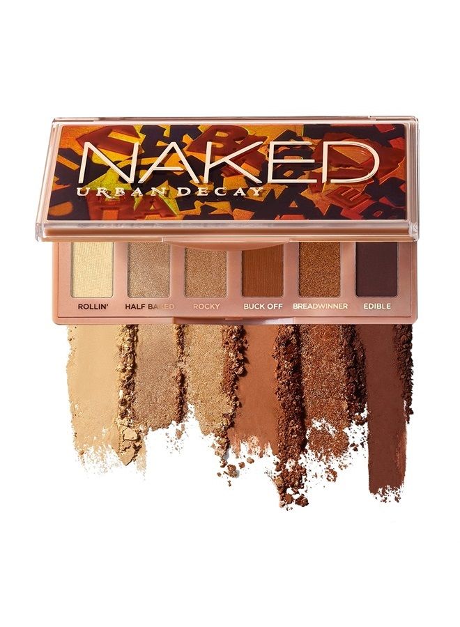 Urban Decay Naked Half Baked Mini Eyeshadow Palette - 6 Bronze-Toned Neutral Shades - Richly Pigmented & Ultra Blendable Mattes and High-Shine Shimmers - Up to 12 Hour Wear - Perfect for Travel - Image 1
