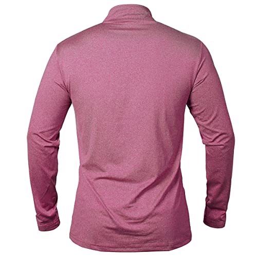 MANSDOUR Men's Quick-Dry Active Sports Shirts Quarter Zip Long Sleeve Running Pullover Tops Outdoor Sweatshirt (Red, S) - Image 4