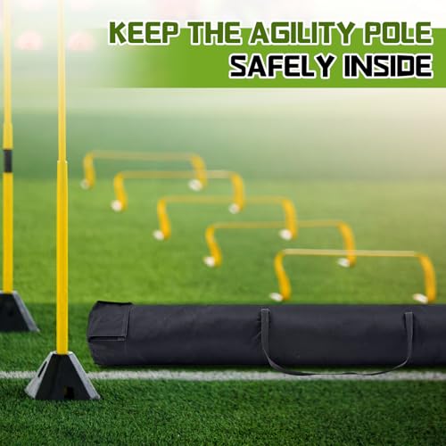 Dansydaisy Corner Flag Storage Bag for Coaching Stick Agility Poles Bag Oxford Slalom Pole Storage Agile Rod Package Guard Flag Field Hockey Lacrosse Effortless Holder for 16 Poles 6ft x 7inch(Black) - Image 2