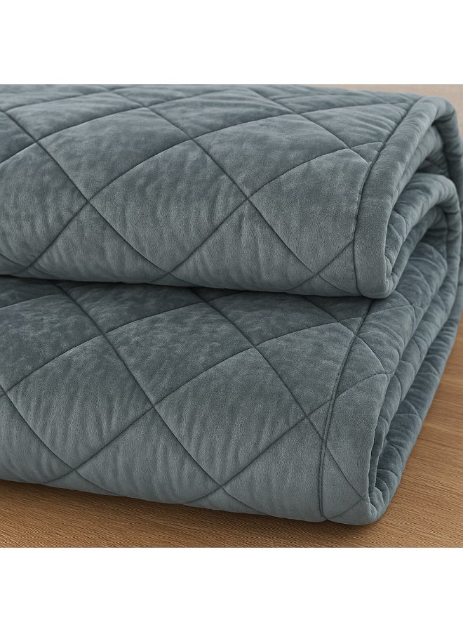 مينج لي مفرش شتوي نفر واحد مضغوط وجهين (مخمل / فرو) – طقم مفارش 4 قطع (1 لحاف + 1 شرشف سرير مطاطي + 2 أغطية وسائد ديكورية) مناسب لسرير مقاس 120×200 سم - Image 3