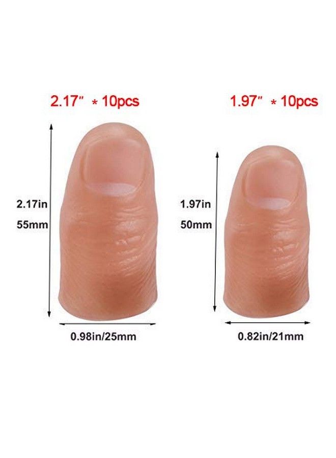 ANCIRS 20 Pcs Finger Magic Trick 2 Sizes Fake Soft Thumb Cover Prank Toy Tool For Making Objects Appear/Disappear Plastic - Image 3