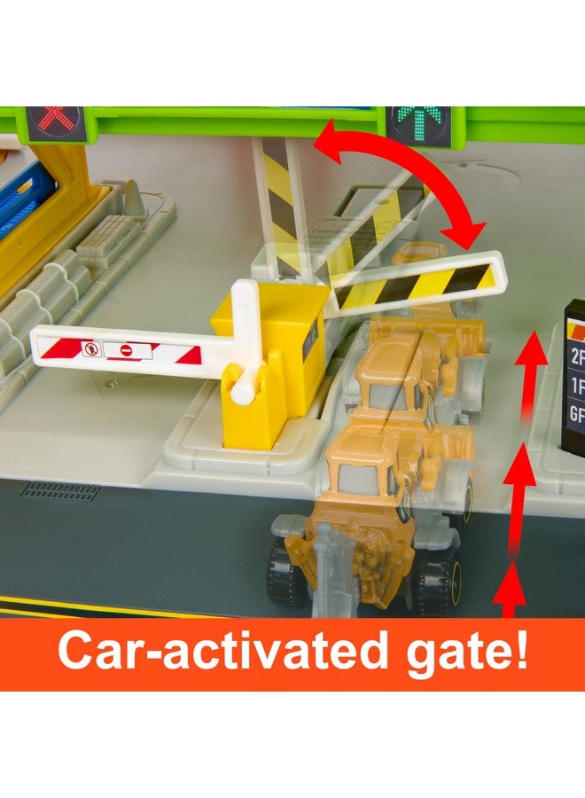 ماتش بوكس سيارات لعب ومجموعة ألعاب، ساحة بناء ملحمية لسائقي الحركة، رافعة عاملة بارتفاع 20 بوصة وجرافة بمقياس 1:64 وملحقاتها - Image 2