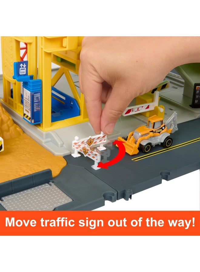 ماتش بوكس سيارات لعب ومجموعة ألعاب، ساحة بناء ملحمية لسائقي الحركة، رافعة عاملة بارتفاع 20 بوصة وجرافة بمقياس 1:64 وملحقاتها - Image 4