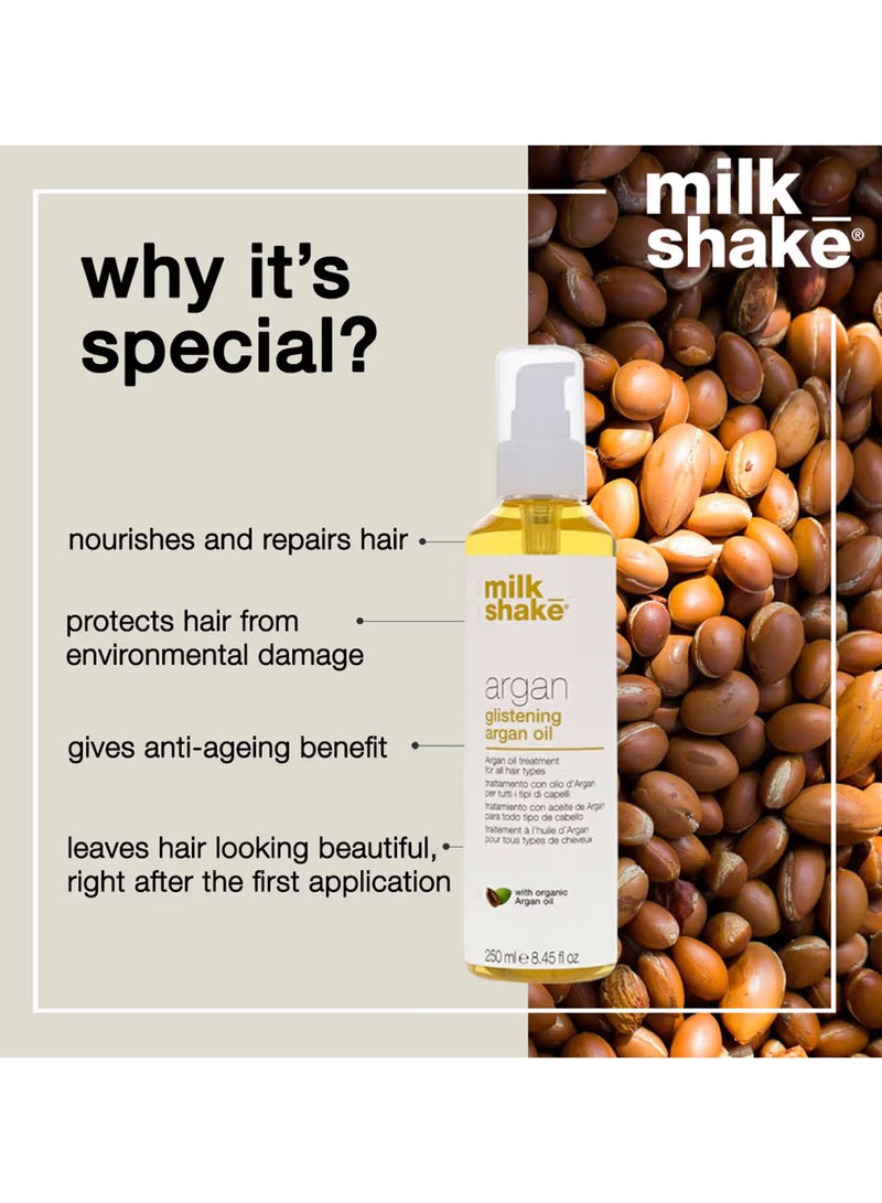 Milk Shake علاج زيت الأركان للشعر – زيت مغذي ومصلح للشعر الناعم واللامع والكثيف – مضاد للتجاعيد، مضاد للشيخوخة وحماية مع سيروم زيت الأركان مع السيليكون المرطب، 250 مل - Image 3
