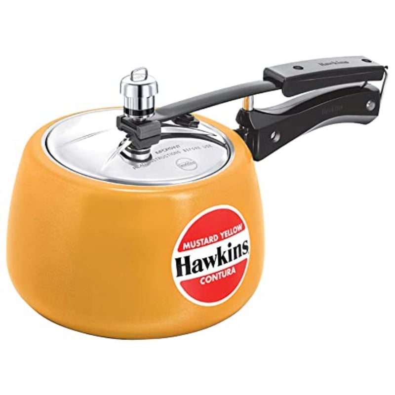 Aluminum Pressure Cooker for Kitchen Use, Orange, 3 Liters, Lightweight and Durable - Image 1