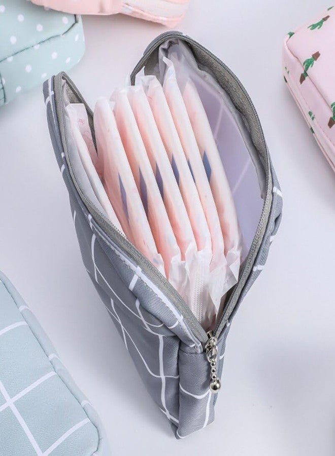 NIGHTSTAR Portable Mini Slim Fashion Nursing Sanitary Napkin Pouch Pad Holder Zipper Travel Cosmetic Makeup Jewellery Storage Bag for Girl and Women (Dark Grey-Light-2 Pcs) - Image 2