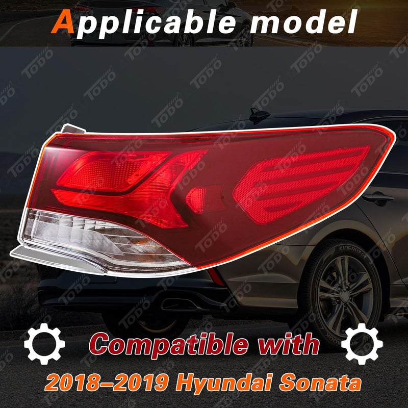 TODO 92402C2500 Tail Lights for Hyundai Sonata 2018-2019 - Passenger Right Side - Image 2