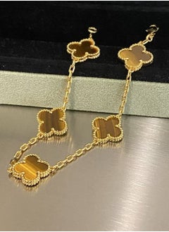 Van Women's four-leaf clover five-flower bracelet gold laser style  - Image 3