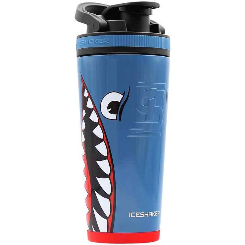 Ice Shaker Stainless Steel Shaker Bottle | 26oz, Blue Bomber | Stays Cold for 30+ Hours | Insulated Cup with Twist-on Agitator | Odor-Free Shaker Cup for Protein Shakes, Water, Smoothies, Cocktails - Image 1