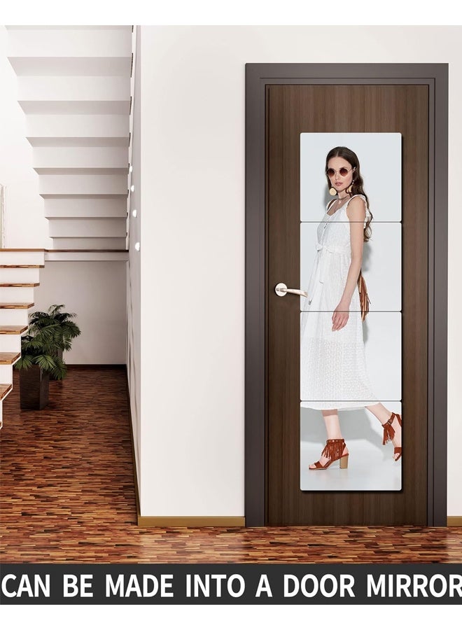 HOMESTAR Unbreakable Acrylic Full Length Mirror Tiles 8x8 Inch 4Pcs, Shatterproof Non-Glass Frameless Wall Mirror for Home Gym Fitness Bathroom - Image 5