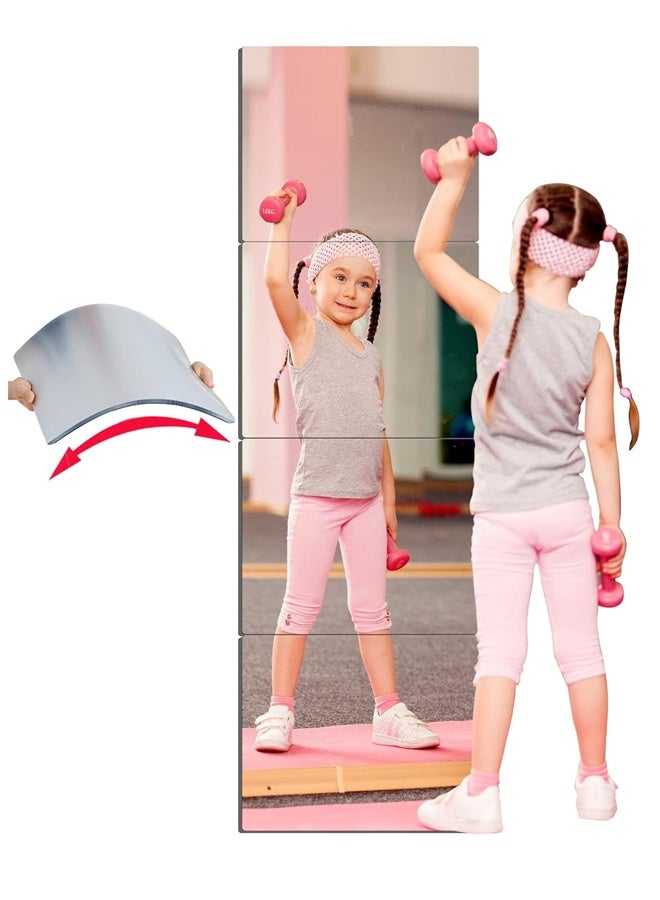 HOMESTAR Unbreakable Acrylic Full Length Mirror Tiles 8x8 Inch 4Pcs, Shatterproof Non-Glass Frameless Wall Mirror for Home Gym Fitness Bathroom - Image 1