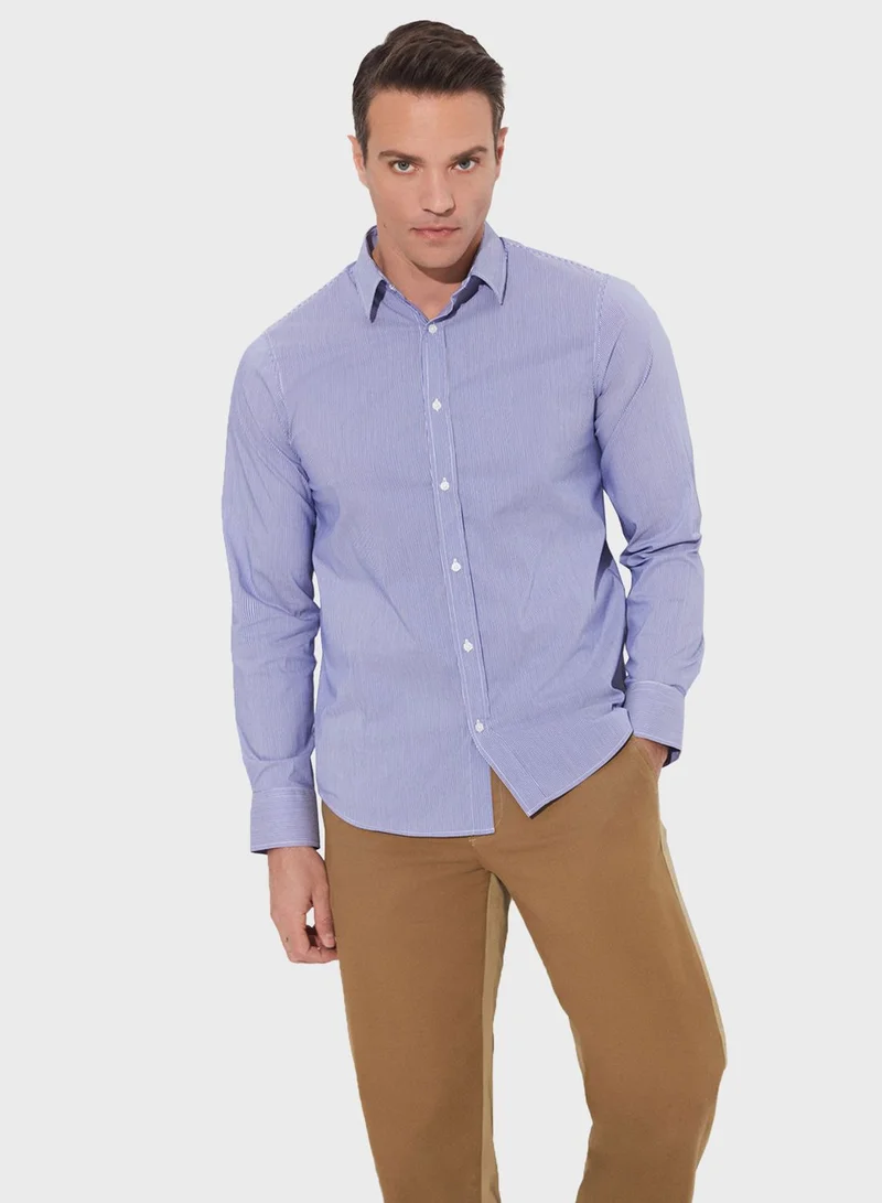 JUNE Striped Slim Fit Shirt