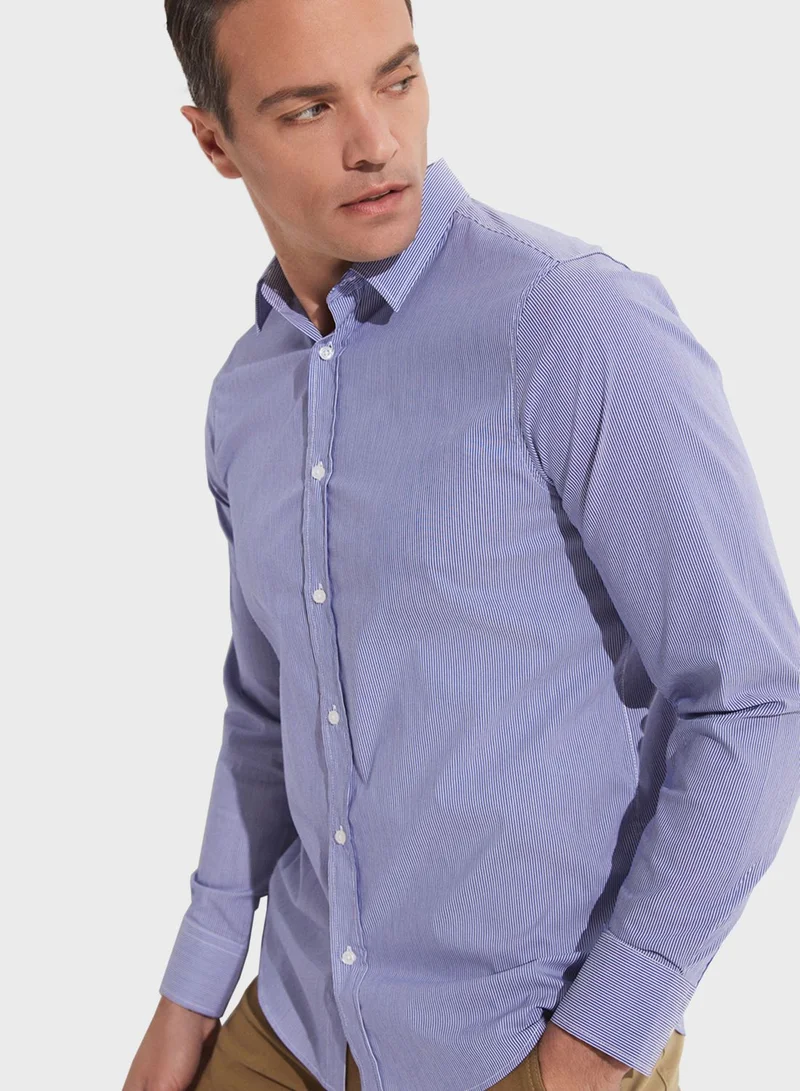 JUNE Striped Slim Fit Shirt