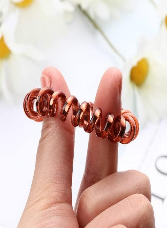 EPARTY مجموعة من 6 ربطات شعر حلزونية للنساء - ربطات شعر معدنية متعددة الألوان تشبه أسلاك الهاتف، ربطات شعر حلزونية لا تترك أثراً، ربطات شعر عصرية. - Image 5