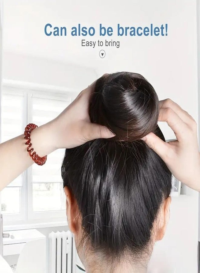 EPARTY مجموعة من 6 ربطات شعر حلزونية للنساء - ربطات شعر معدنية متعددة الألوان تشبه أسلاك الهاتف، ربطات شعر حلزونية لا تترك أثراً، ربطات شعر عصرية. - Image 3