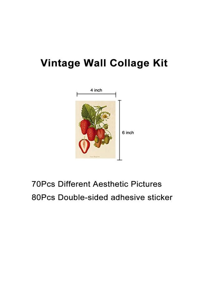 BOPART 70pcs Wall Collage Kit Aesthetic Picures, Vintage Room Decor Aesthetic Collage Picture Wall Decor for Teen Girls Room Bedroom Dorm (4x6 inch) - Image 2