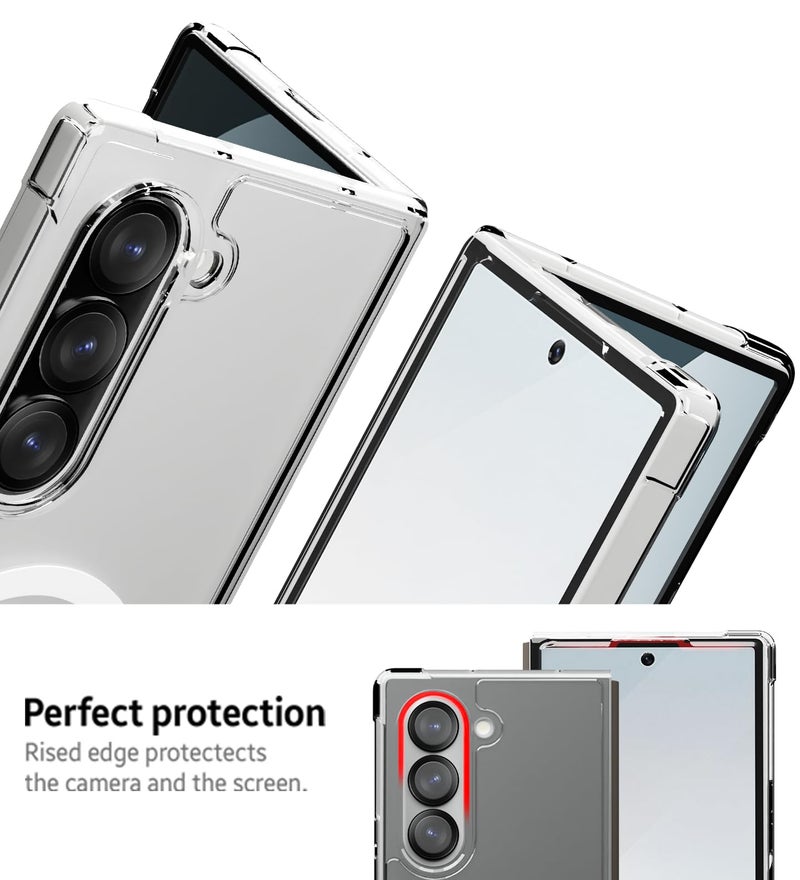 KAPAVER Mag-X Back Cover Case for Galaxy Z Fold 6 (Polycarbonate+TPU) - (Mag-X-Clear) - Image 3