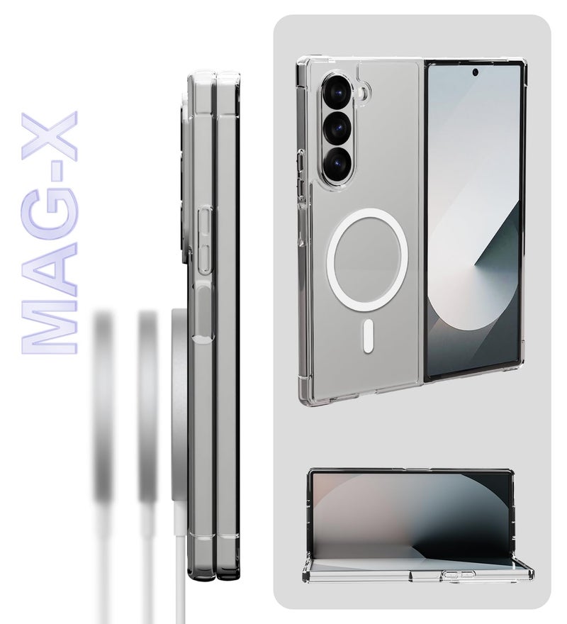 KAPAVER Mag-X Back Cover Case for Galaxy Z Fold 6 (Polycarbonate+TPU) - (Mag-X-Clear) - Image 5