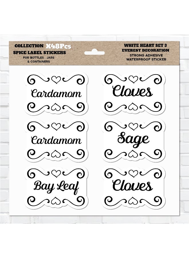 50Pcs Spice Sticker Labels – Waterproof Vinyl with Protective Coating, Durable Kitchen Organizer Tags for Herb and Seasoning Containers, Water-Resistant and Long-Lasting - Image 1