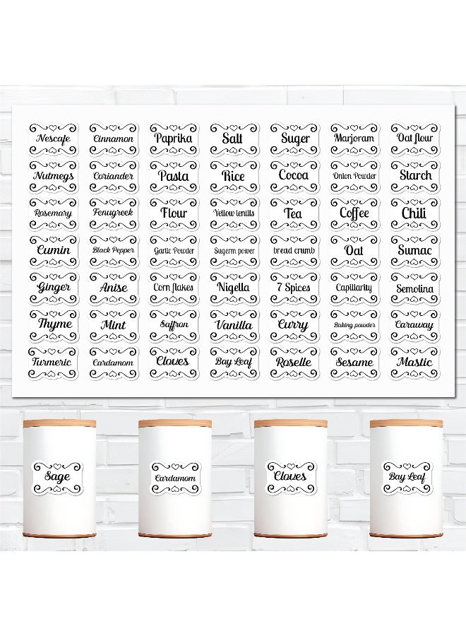 50Pcs Spice Sticker Labels – Waterproof Vinyl with Protective Coating, Durable Kitchen Organizer Tags for Herb and Seasoning Containers, Water-Resistant and Long-Lasting - Image 2