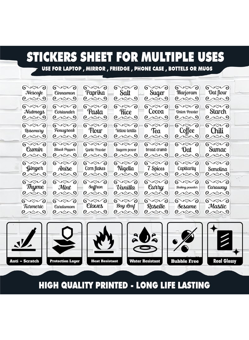 50Pcs Spice Sticker Labels – Waterproof Vinyl with Protective Coating, Durable Kitchen Organizer Tags for Herb and Seasoning Containers, Water-Resistant and Long-Lasting - Image 3