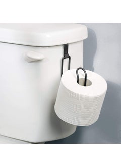 INDIAN DECOR INDIAN DECOR 2877 Metal Over Portable Toilet Tissue Paper Roll Holder Dispenser Reserve Bathroom Storage Organization Hanging Holds One Roll Durable Steel Wire in Matte Black  - Image 2